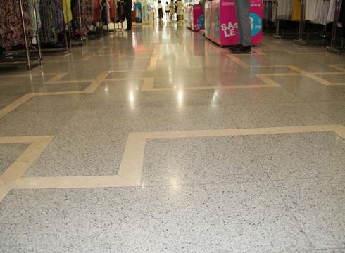 崗石、石英石等人造石的整體研磨工藝講解 崗石地鋪整體效果