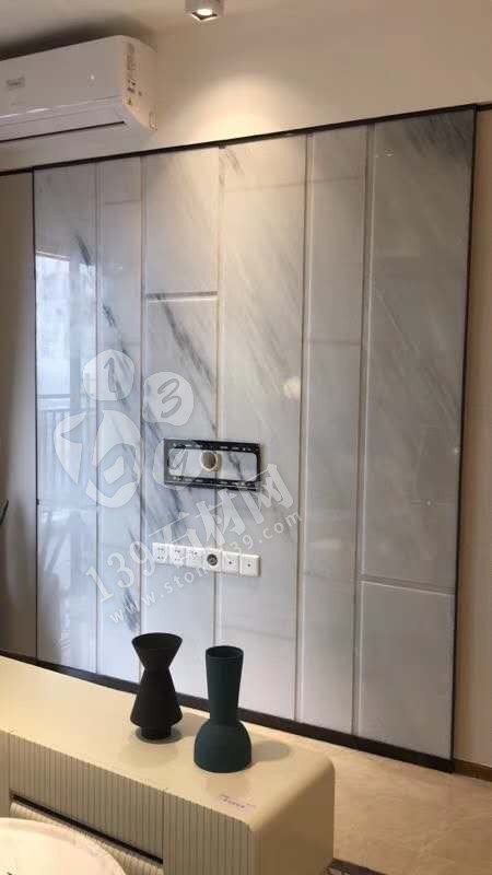 水墨白玉大理石背景墻裝飾