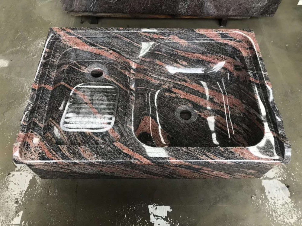 精品石材洗衣池幻彩紅材質洗衣池