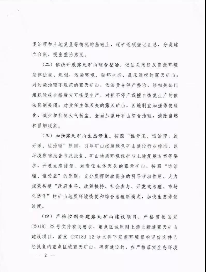自然資辦函〔2019〕819號(hào):《關(guān)于加快推進(jìn)露天礦山綜合整治工作實(shí)施意見(jiàn)函》