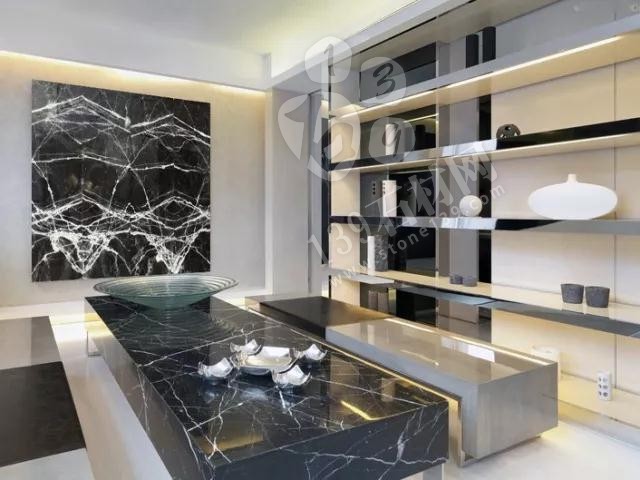 黑色石材帶根的三個(gè)品種(黑白根、茶玉、勞倫黑金)對(duì)比介紹