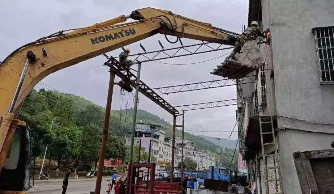 中國福建省南平市政和縣拆除4家石材加工場，拆除面積達1360平方米