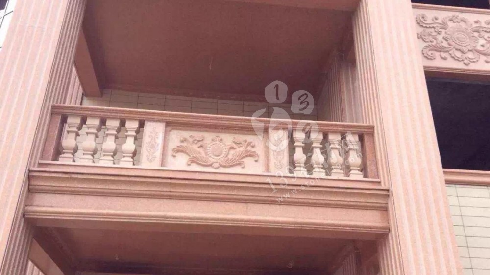 江西紅色花崗巖外墻別墅應用 彰顯尊貴就是要不一樣的紅（光澤紅映山紅）