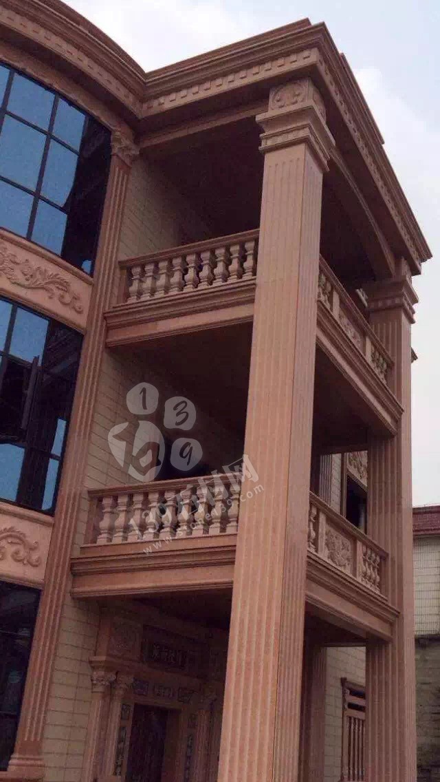 江西紅色花崗巖外墻別墅應用 彰顯尊貴就是要不一樣的紅（光澤紅映山紅）