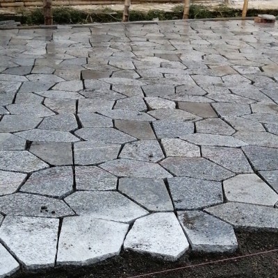 冰裂紋園林花崗巖地磚芝麻灰亂拼