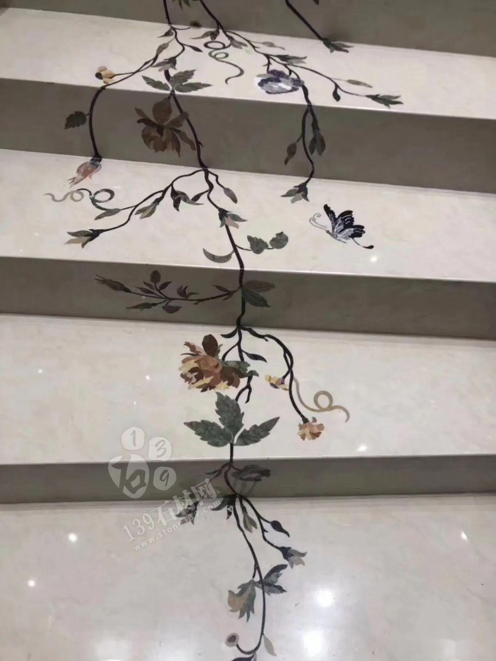 美呆了!大理石樓梯追紋(水刀拼花)效果制作工藝全流程介紹