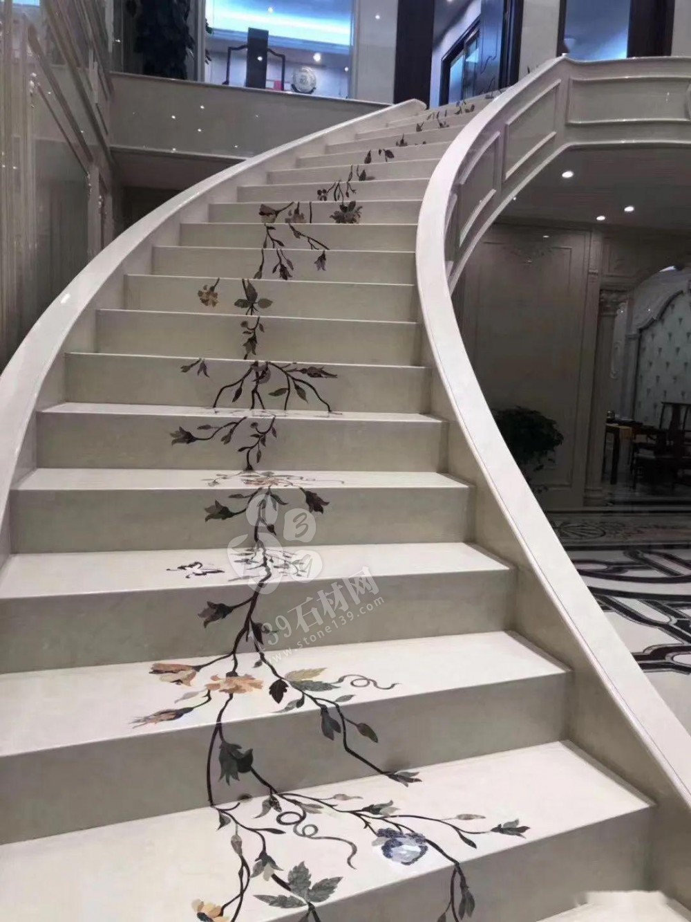 美呆了!大理石樓梯追紋(水刀拼花)效果制作工藝全流程介紹