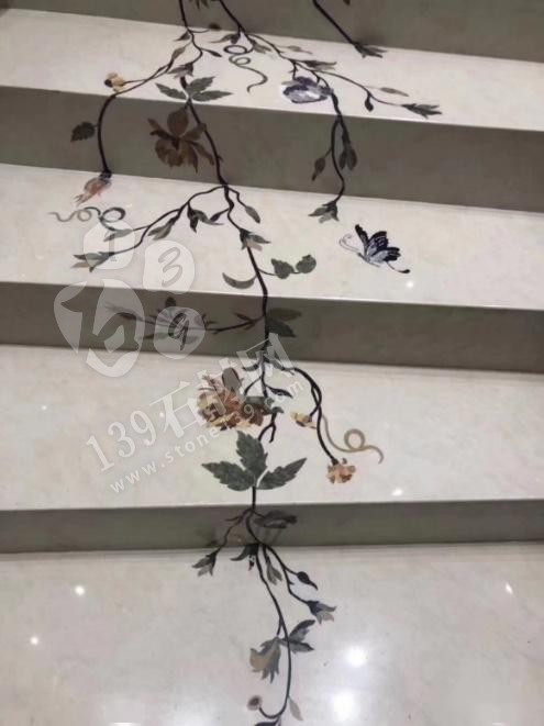 美呆了!大理石樓梯追紋(水刀拼花)效果制作工藝全流程介紹