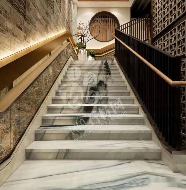 美呆了!大理石樓梯追紋(水刀拼花)效果制作工藝全流程介紹