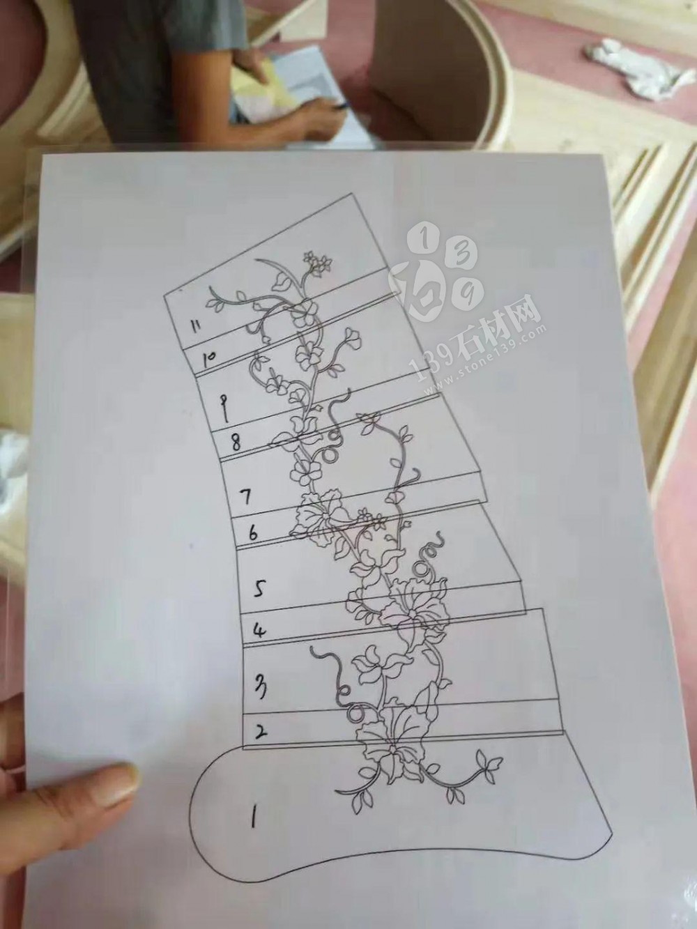 美呆了!大理石樓梯追紋(水刀拼花)效果制作工藝全流程介紹