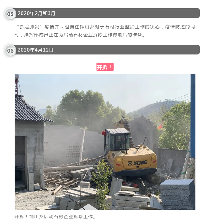 浙江桐廬鐘山鄉石材行業整治工作取得重大階段性成果