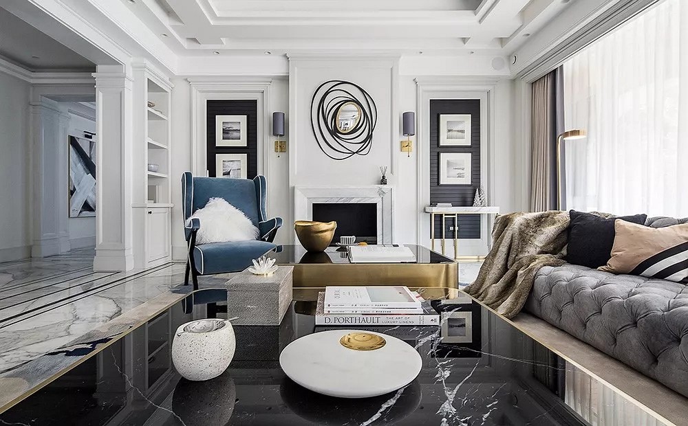 黑白大理石+金屬線，精致優雅的完美搭配