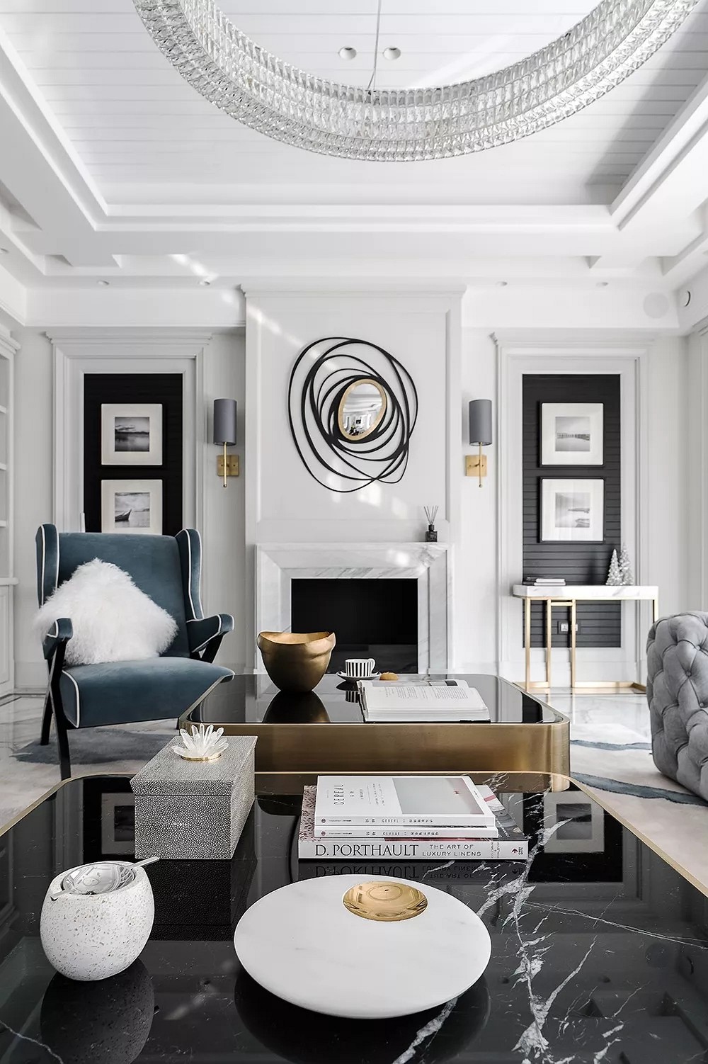 黑白大理石+金屬線，精致優雅的完美搭配