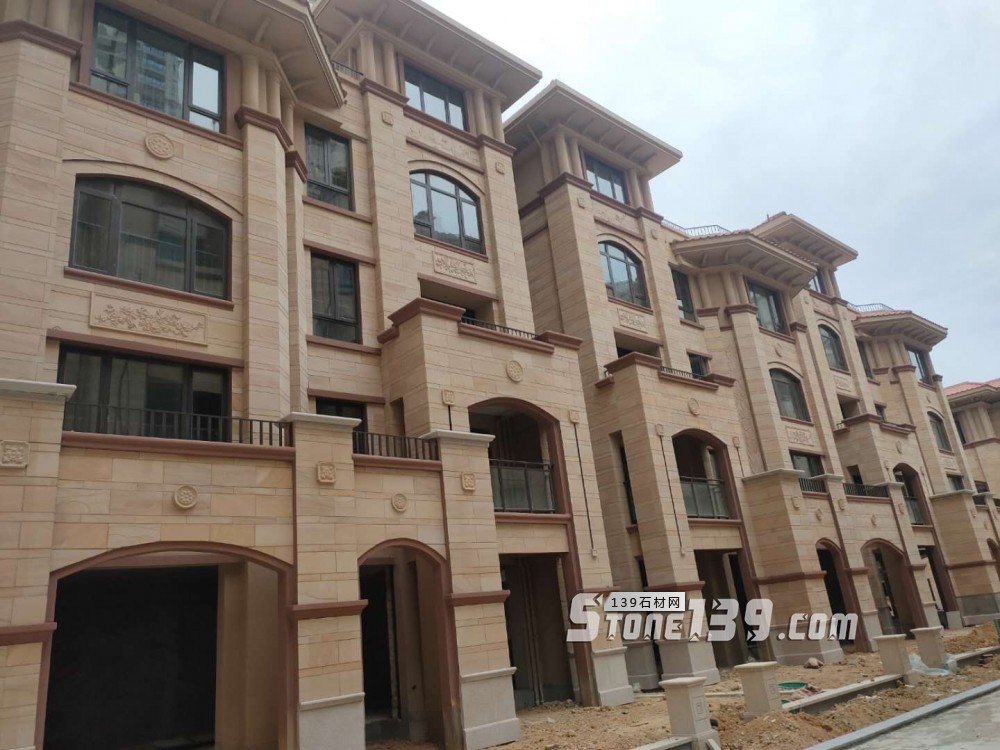 黃沙巖外墻帶浮雕的工程案例(天豪石材cnc加工)欣賞