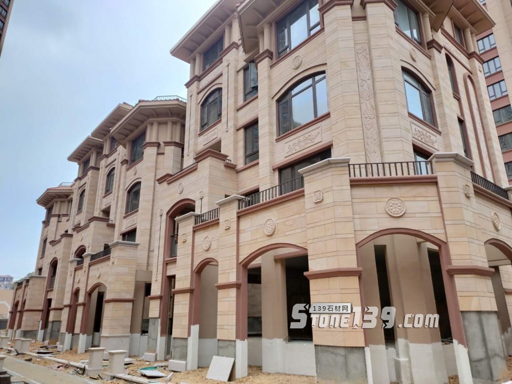 黃沙巖外墻帶浮雕的工程案例(天豪石材cnc加工)欣賞