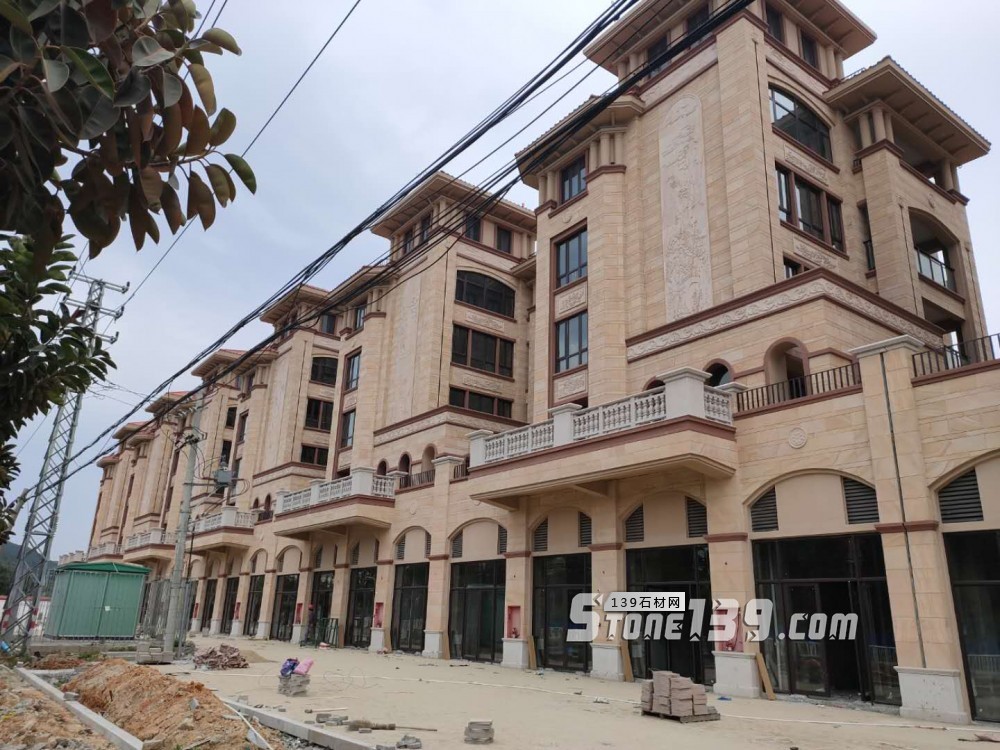 黃沙巖外墻帶浮雕的工程案例(天豪石材cnc加工)欣賞