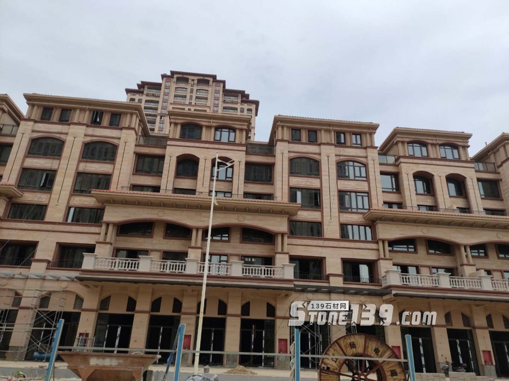 黃沙巖外墻帶浮雕的工程案例(天豪石材cnc加工)欣賞