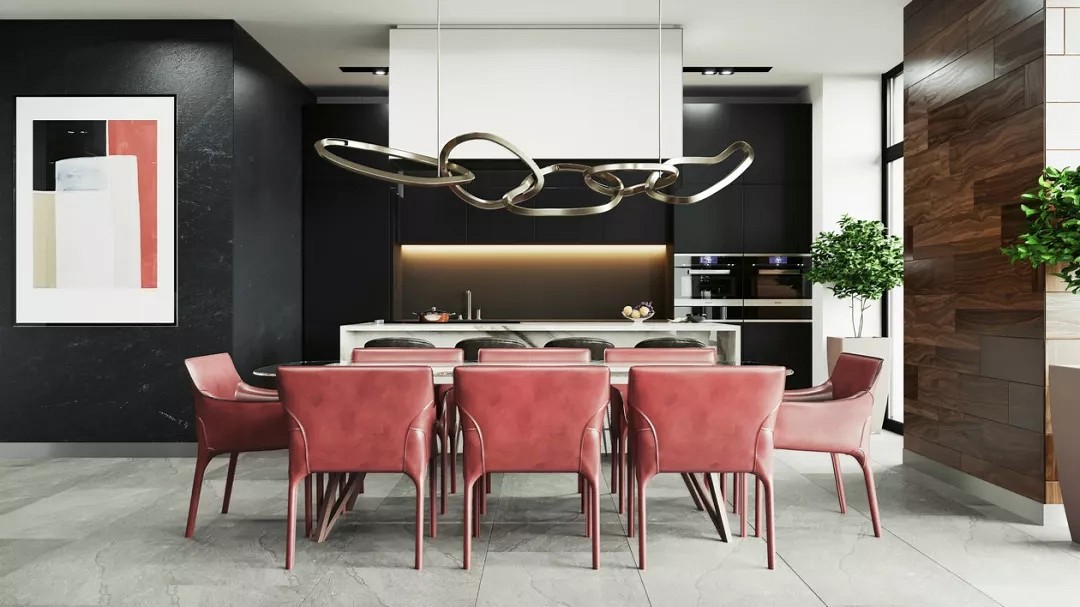 大理石高級灰搭配裝飾,橫豎都有范