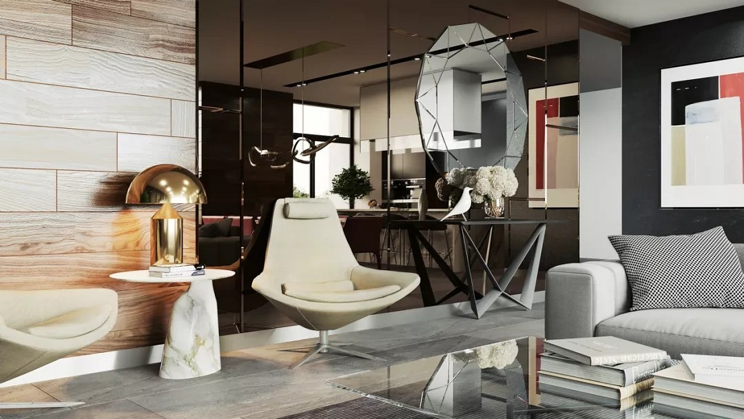 大理石高級灰搭配裝飾,橫豎都有范