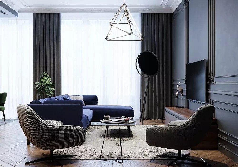 大理石高級灰搭配裝飾,橫豎都有范