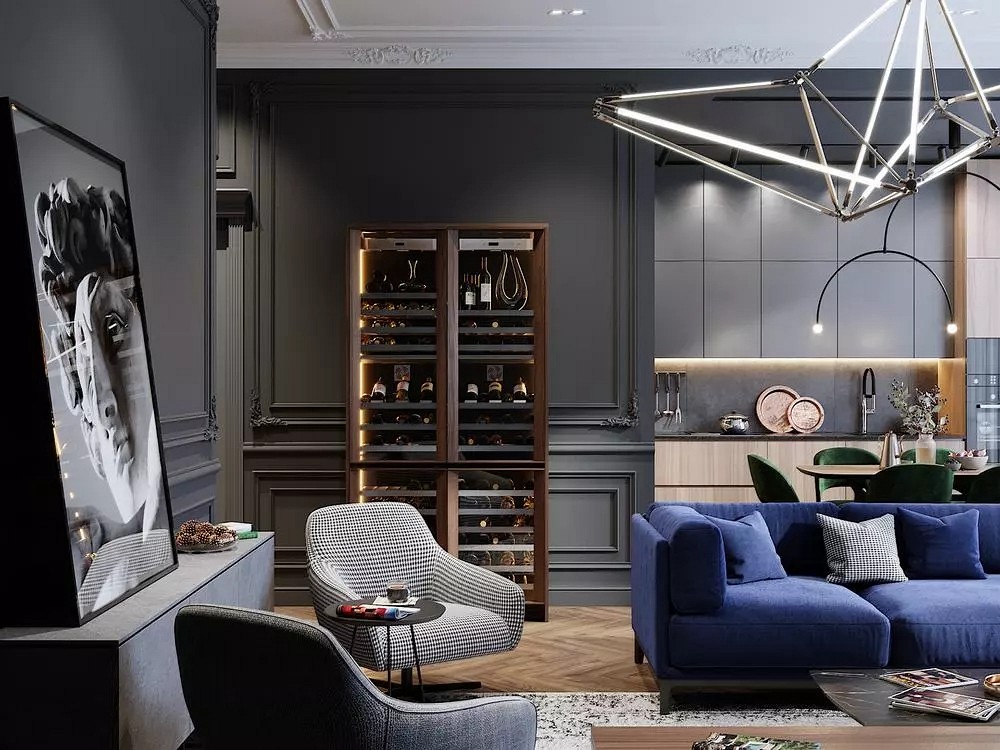 大理石高級灰搭配裝飾,橫豎都有范