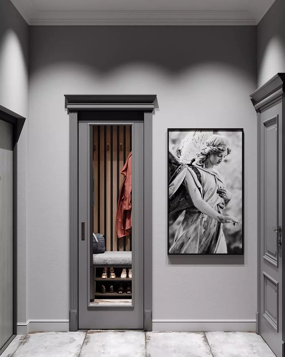 大理石高級灰搭配裝飾,橫豎都有范