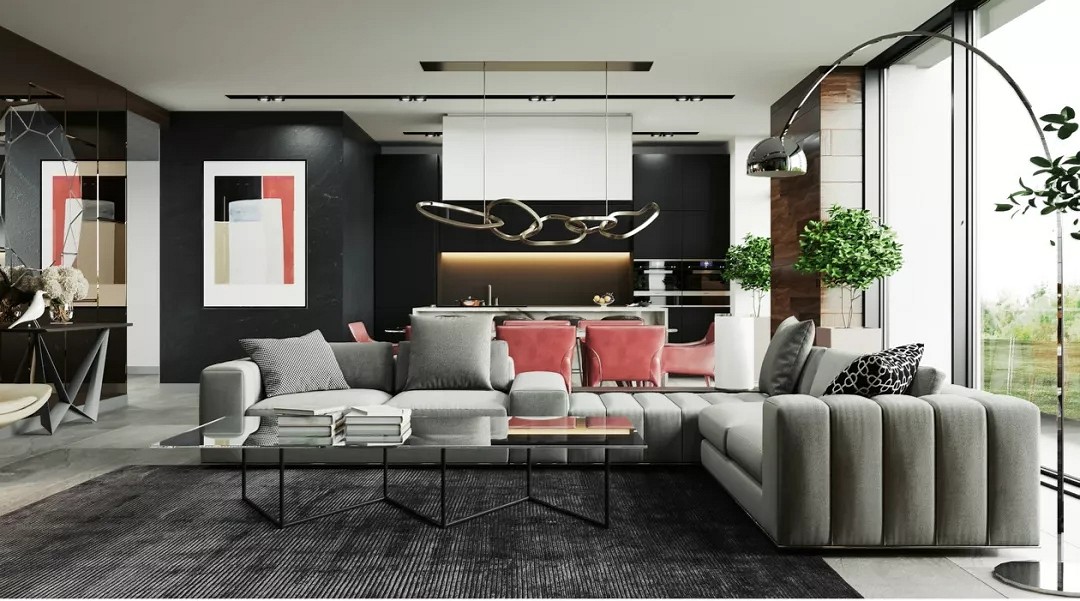 大理石高級灰搭配裝飾,橫豎都有范