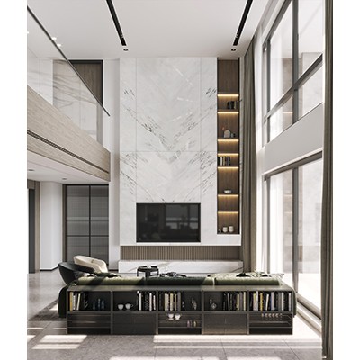 供應品一天然山水畫-輕奢復式背景墻