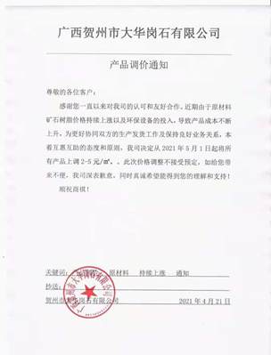 崗石2021年五一節前再度漲價,石材離漲價還會遠?