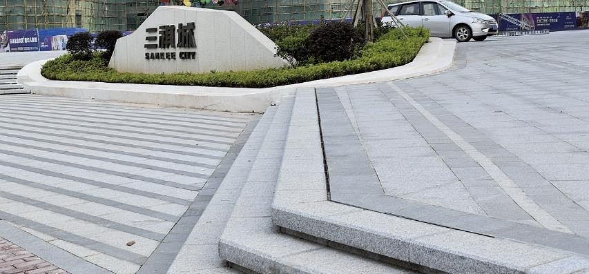 【麻城盛鑫石材】主營湖北芝麻白603、芙蓉白602、外墻干掛、地鋪、路沿石等異形板材