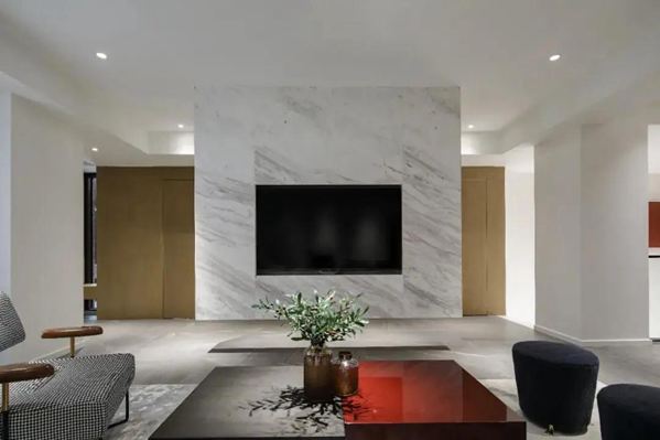 “懸空”石材背景墻怎么設計?怎么安裝?