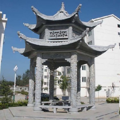 青石涼亭，石亭，八角亭，六角亭，單層石亭雙層石亭廠家直銷