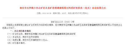 4.2億元成交!南安石井小光山礦區(qū)建筑用石料采礦權(quán)成功出讓 石井小光山礦區(qū)