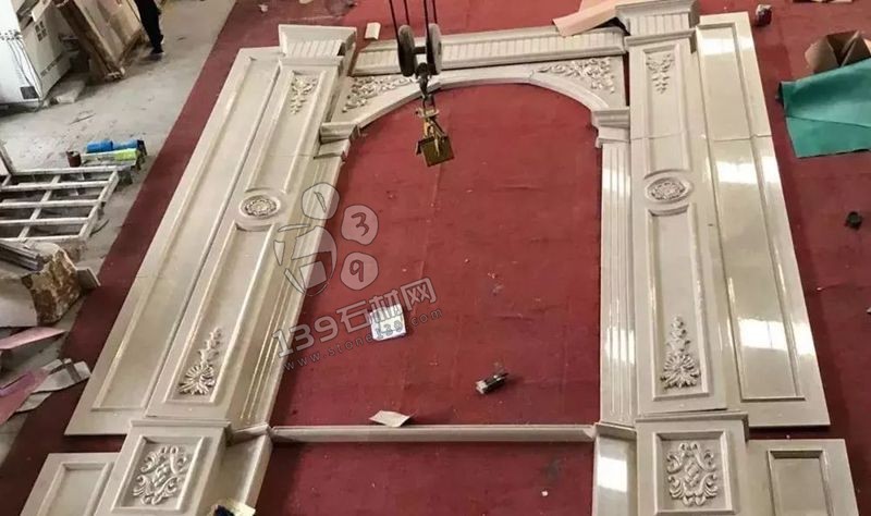 奧特曼米黃大理石羅馬背景墻排版過程賞析!