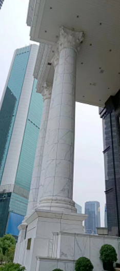 意大利雪花白大理石就是這么傲嬌 20多年的工程了柱子還沒發黃 雪花白大理石柱子武漢石材工程