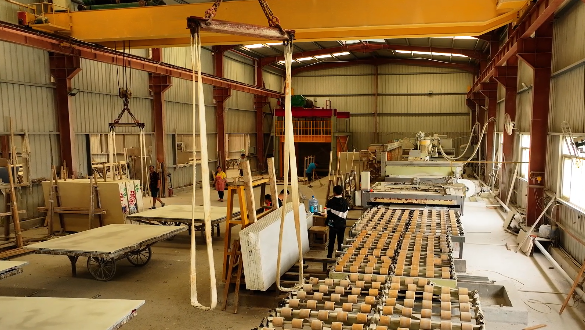 請描述下大理石從荒料到大板的加工全過程介紹 大理石加工