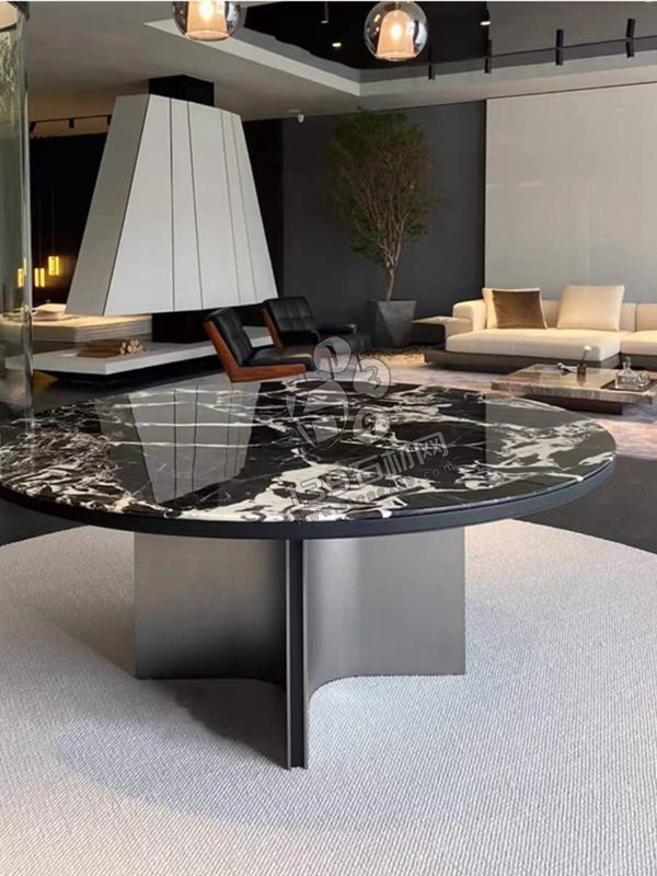 撿漏的特價寶格麗黑大理石餐桌圓桌