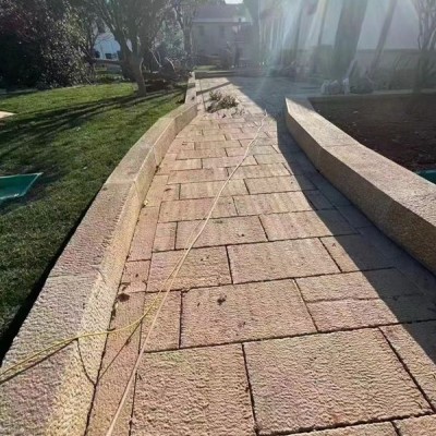 花崗巖做舊仿古地鋪石材 條形拼貼地鋪